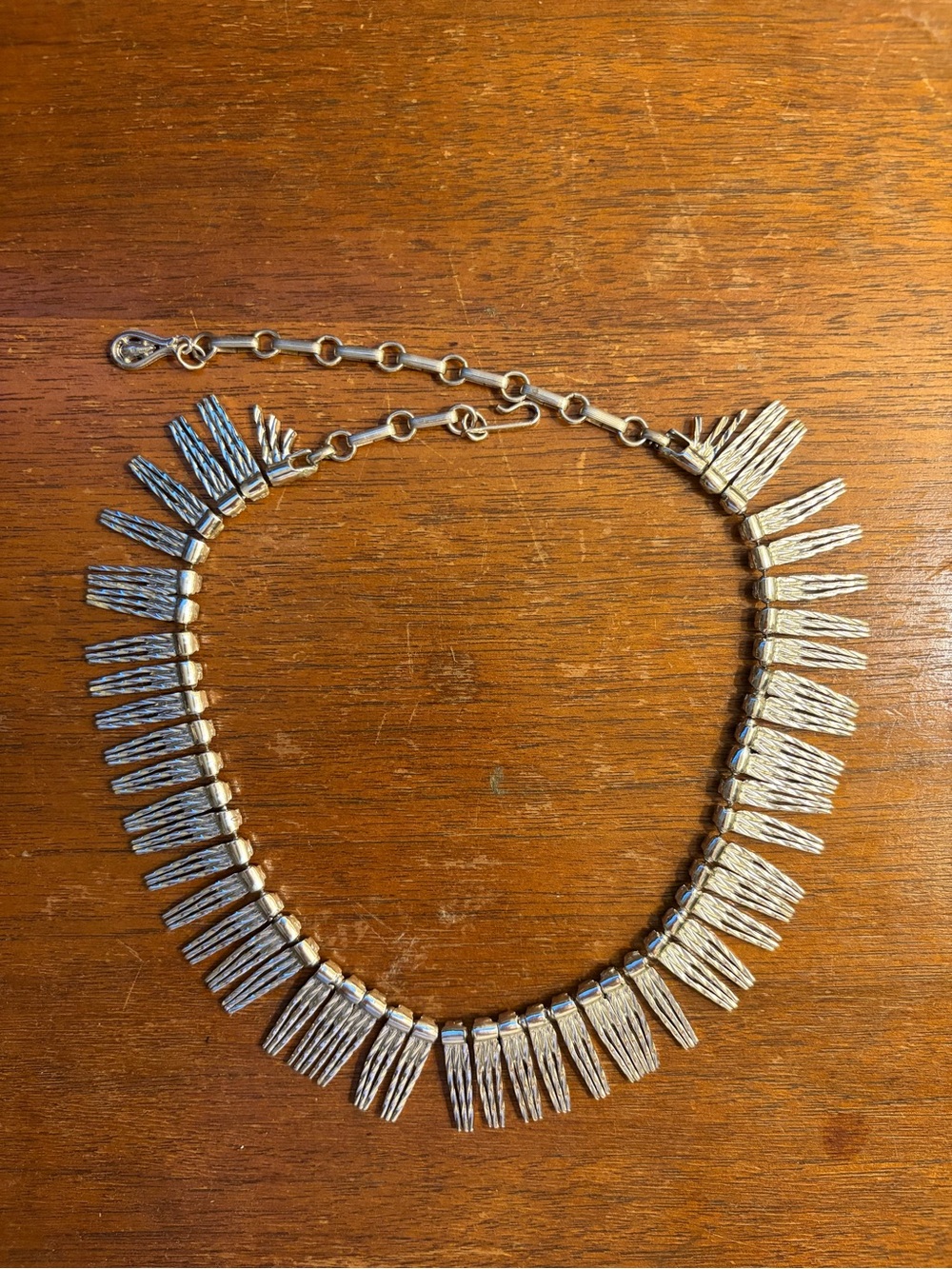 Coro Vintage Silver-Tone Fringe Statement Necklace